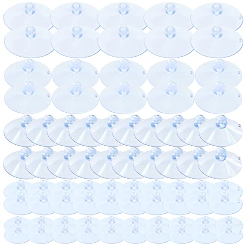 Keadic 80 Pcs 5 Sizes Rubber Clear Suction Cups Set, 2.5/3/3.5/4/4.5 CM Heavy Strength Anti-Collision Plastic Sucker Pad Without Hooks for Home Kitchen Bathroom Hanging