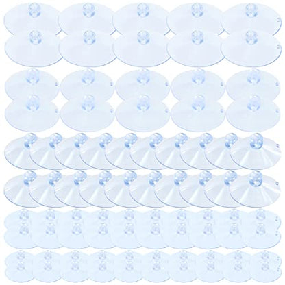 Keadic 80 Pcs 5 Sizes Rubber Clear Suction Cups Set, 2.5/3/3.5/4/4.5 CM Heavy Strength Anti-Collision Plastic Sucker Pad Without Hooks for Home Kitchen Bathroom Hanging