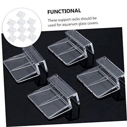 FRCOLOR 20pcs Aquarium Stand Support Brackets Acrylic Fish Tank Cover Clips Fish Tank Rack Holders