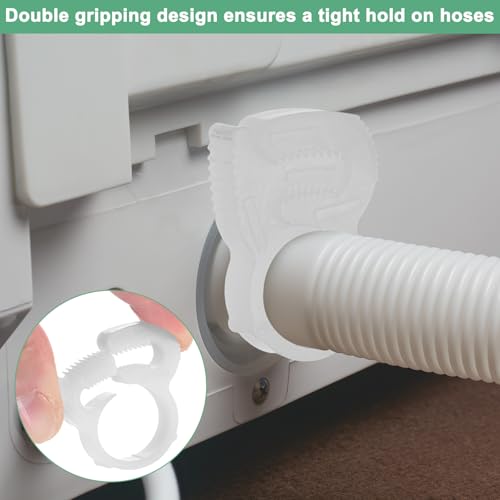 M METERXITY 10-Pack Double Gripping Nylon Hose Clamps, 3/8" 9.1-10.2mm Double Snap Grip Adjustable Ratcheting Clamps for Connecting/Fastening/Sealing Hose/Pipes/Tubing Clamp [White] - size: 3/8"
