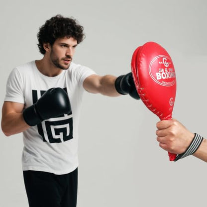 Boxing Paddles, Boxing Pads, Two-Panel Target, Louder Impact Sound - color: RED