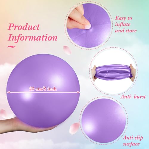 Aoriher 10 Pcs Small Pilates Ball Bulk 9 Inch Mini Yoga Ball - color: purple