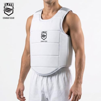 Karate Chest Guard for Kids & Adults. Martial Arts Body Protector. - size: Medium
