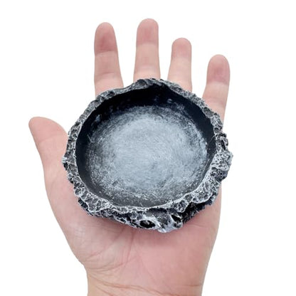 3 Pack Small Reptile Food and Water Bowls, Reptile Feeding Terrarium Bowls for Bearded Dragon Lizard Frog Gecko Tortoise Hermit Crab Snail (Black B)