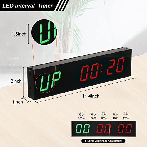 PATIKIL LED Gym Timer Workout Timer Interval Timer Clock Wall Clock 11.4"