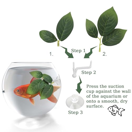 Hariendny 3 Pcs Betta Fish Leaf Pad Fish Tank Accessories Aquarium Décor Simulating The Natural Habitat for Betta Spawning Grounds Resting Bed with Plastic Suction Cup