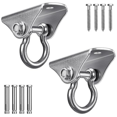 SELEWARE Heavy Duty Swing Hanger Stainless Steel Ceiling Swing Hooks 2 Pack - color: 180° Swing Hanger ( 2 Pack )