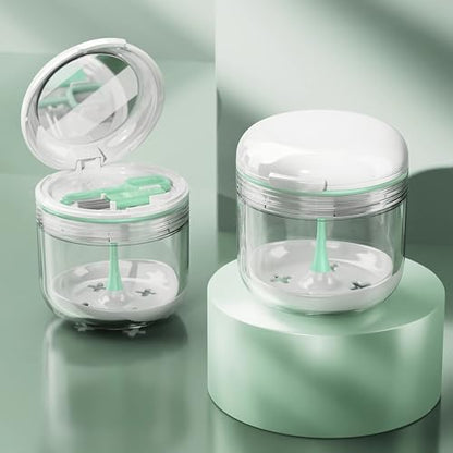 MURRI&MURRDI Retainer Case, Denture Bath Box with Strainer Basket, Mouth Guard Case, Braces Cleaner Cup Cute Denture Holder Retainer Storage Soak Container for Travel (White) - color: White