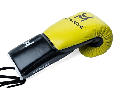 HIT N MOVE All Day Pro Balance Sparring and Bag Boxing Gloves LACE UP, Boxing Gloves Men & Women, Boxing Equipment, Sparring & Bag Gloves for Boxing, Kickboxing, Muay Thai, MMA - color: Black, size: 16 OZ
