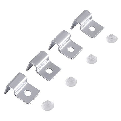 Fdit Pack of 4 Stainless Steel Aquarium Fish Glass Cover Clip Support Holder for Protecting(6mm)