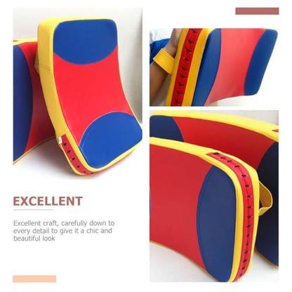YARNOW Taekwondo Kicking Pad Punching Hand Paddle Thickened Kickboxing Training Shield Large Three-Color Curved Strike Target for Martial Arts Practice