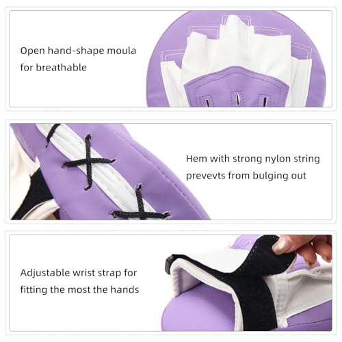 Valleycomfy Boxing Pads Curved Focus Punching Mitts for Men Women - color: Purple