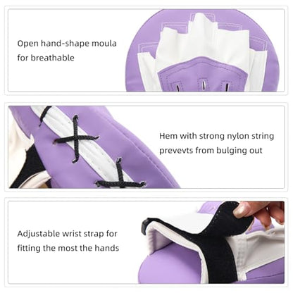 Valleycomfy Boxing Pads Curved Focus Punching Mitts for Men Women - color: Purple