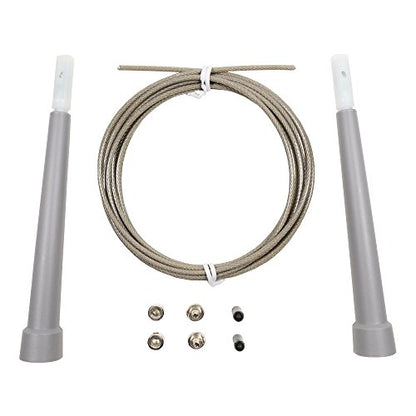 10 FT Adjustable Speed Jump Rope for Crossfit Boxing MMA Double Unders WOD Skipping Workout Fitness Cardio Endurance Training Martial Arts - Adjustable for Men, Women, Children (Gray)