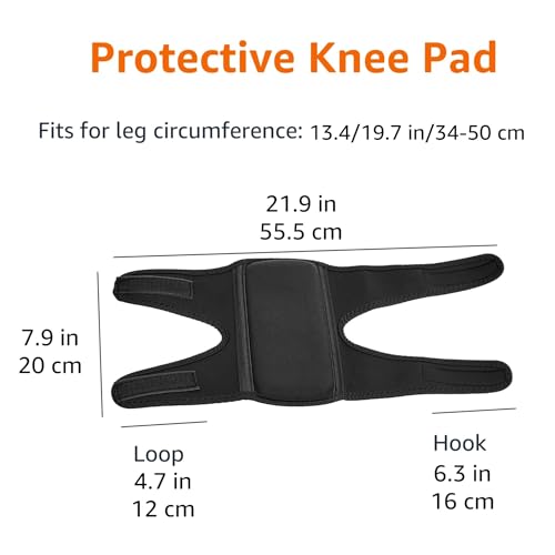 Amazon Basics Over/Under Knee Pads with Foam Padding for Kneeling, Indoor and Outdoor Use, 8.5", One Size, Black, 1 Pair