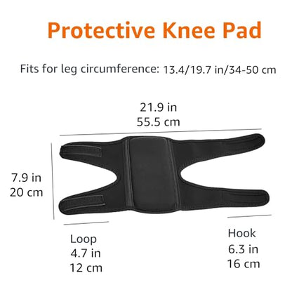 Amazon Basics Over/Under Knee Pads with Foam Padding for Kneeling, Indoor and Outdoor Use, 8.5", One Size, Black, 1 Pair