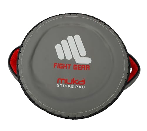 Round Boxing Pad for Men - Synthetic Leather Punching Mitts Coaching Shield - MMA Muay Thai Kickboxing Strike Pads for Karate, Training, Taekwondo, Martial Arts - color: Red