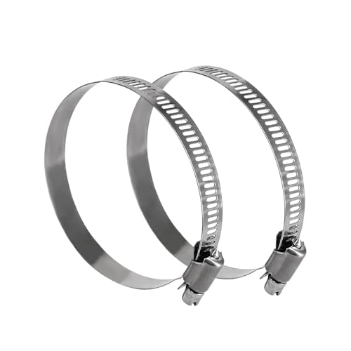 9 inch stainless steel hose clamp, adjustable metal worm gear assortment kit for water pipe (2 pcs)