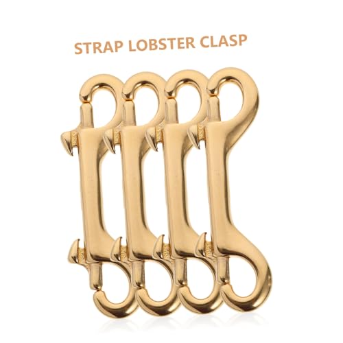 Brass Double End Snap Hooks 4 Pcs Oval for Straps and Belting - size: 4pcs