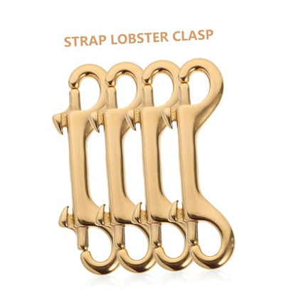 Brass Double End Snap Hooks 4 Pcs Oval for Straps and Belting - size: 4pcs
