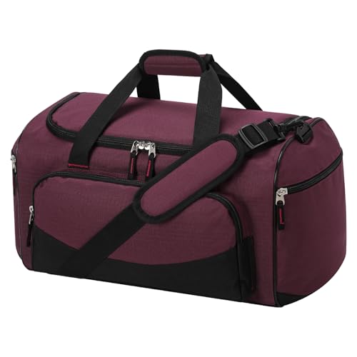 30L Gym Sport Duffle Bag, 17 inch, Maroon - color: Maroon