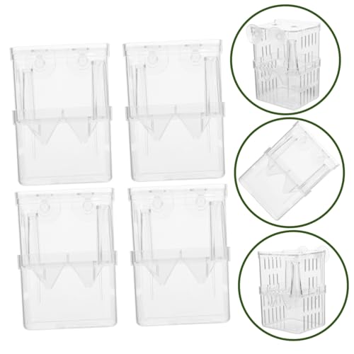 Toddmomy 4pcs Aquarium Fish Box Fish Incubator Boxes Small Tank Separation Container Plastic Breeding