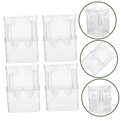 Toddmomy 4pcs Aquarium Fish Box Fish Incubator Boxes Small Tank Separation Container Plastic Breeding
