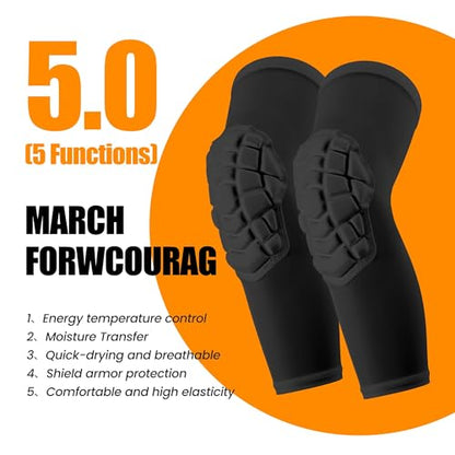 Basketball knee pads, compression leg covers for teenagers and adults, wrestling knee pads, football volleyball, pickleball, weightlifting knee pads (1 black long knee pad, X-Small) - color: 1 black, size: X-Small