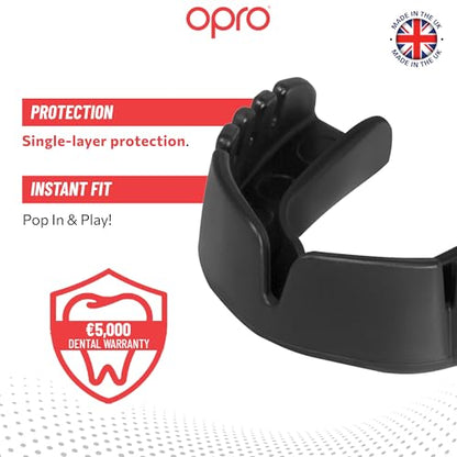 OPRO Snap-Fit Mouth Guard, Instant Fit (Jet Black) Adult - color: Jet Black, size: Adult (Age 11+)
