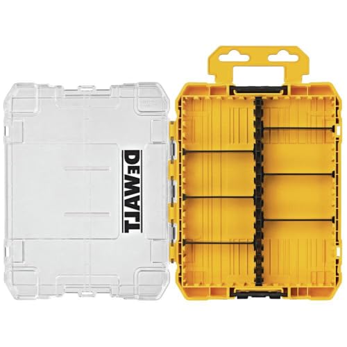 DEWALT Tool Box, Medium 8-Compartments Small Parts Organizer, Portable Tough Case Screw Organizer Toolbox with Customazible Dividers (DWAN2190)