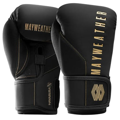 Hayabusa Mayweather Champ Boxing Gloves for Men and Women - color: Black/Gold, size: 16oz