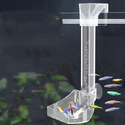 200MM Aquarium Feeding Tube Fish Feeder Tube Clear Acrylic Shrimp Feeding Tube with Hooks and Suction Cups for Aquarium Fish Tank Feeder - size: Aquarium Fish Tank Feeder-200mm