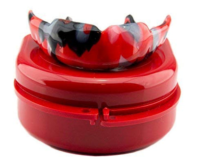 Impact Custom Professional MMA/Boxing/Muay Thai Mouthguard with Trim for Gag Reflex - color: Black/Red Tie Dye
