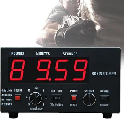 Portable Boxing Timer for Training Digital Gym Timer Gym Clock,Interval Timer,Workout Timer Interval Gym Timer with Led Lights Display for Workout Boxing (Red)