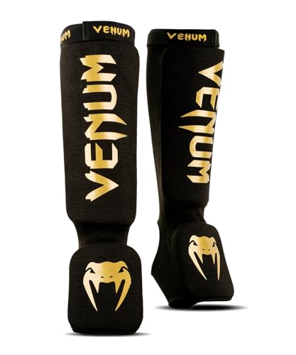 Venum Kontact Shin Guards - color: Black/Gold, size: Medium