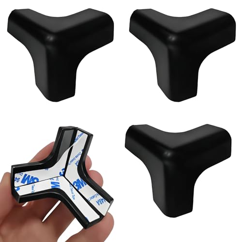 4pcs Silicone Corner Protectors, Baby & Pet Safe Edge Guards for Furniture/Range Hood/Table, Food-Grade Soft Anti-Collision Bumpers, Easy Install & Clean, Black