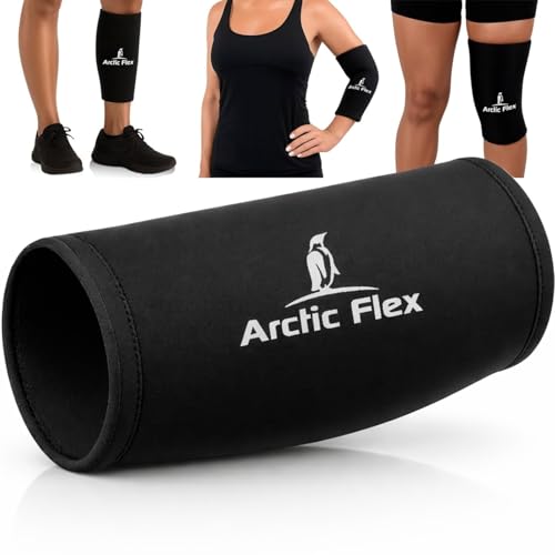 Arctic Flex Ice Sleeve for Knee, Elbow, Arm - Hot & Cold Freeze Pack Wrap for Tennis Pain Relief, Tendonitis - Gel Compression Brace for Injuries - Therapy Compress - Reusable, 360 Coverage - size: Large