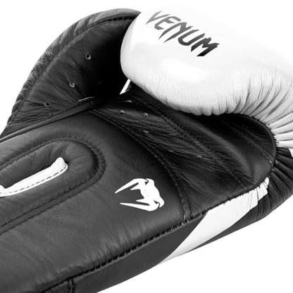 Venum Hammer Pro Boxing Gloves - color: Black/White, size: 12oz, style: Hook and Loop