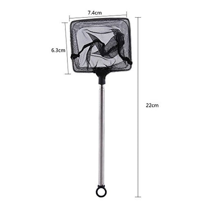 Fishing Landing Net Fish Aquarium Accessories Net Fish Net Fish Skimming Net Goldfish Net Mini Adjustable Telescopic Fishes Shrimps Landing Net for Aquarium Fishbowl Fish () - color: Square