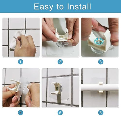 uxcell PVC Water Pipe Clamp Clips, 6pcs Fit for 32mm(1-1/4") OD Tubing Hose Hanger Support U-Shaped Pipe Clips with Adhesive for Water Pipe, Gas Tubing - size: 32mm