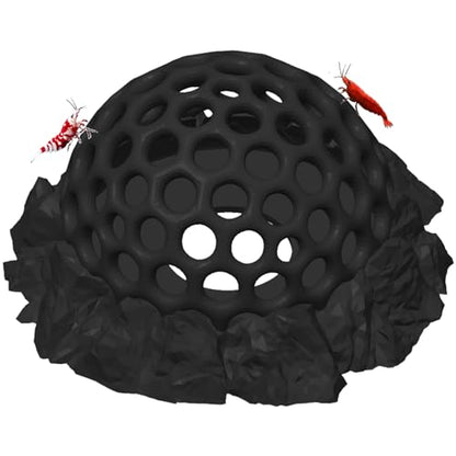 Shrimp Hides for Aquarium, Shrimp Tank Accessories - Shrimp Cave, Shrimp Hideout, Shrimp Shelter, Black