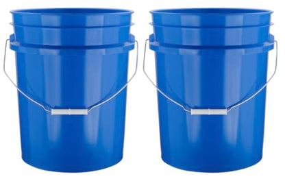 5 Gallon Premium HPDE Plastic Bucket - Made in USA Food Grade Storage Container, BPA Free All Purpose Pail (2, Blue) - color: Blue