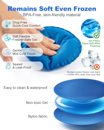 Reusable Round Hot Cold Therapy Gel Ice Packs for Injuries and Joint Pain - size: 2 Count (Pack of 1)