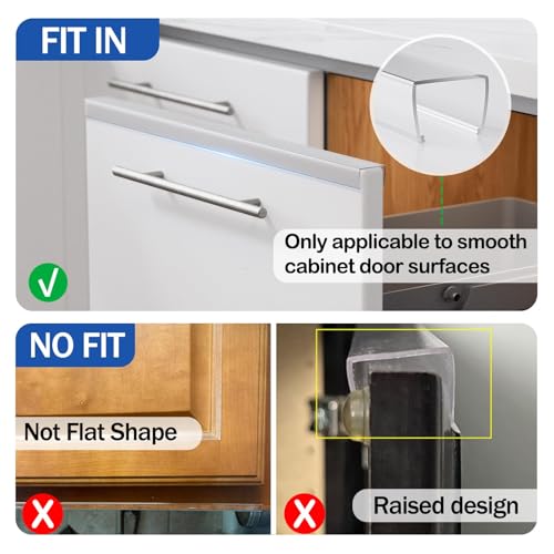 Cabinet Protector Edge Guard (Pack of 12), 24" Clear PVC Cabinet Edge Protectors for 3/4" Thick Kitchen Cabinets Doors – Slip-On No-Tool Sliding Installation - size: 24 Inches