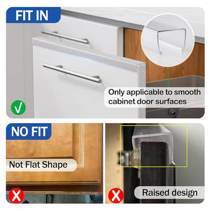 Cabinet Protector Edge Guard (Pack of 12), 17.7" Clear PVC Cabinet Edge Protectors for 3/4" Thick Kitchen Cabinets Doors – Slip-On No-Tool Sliding Installation - size: 17.7 Inches