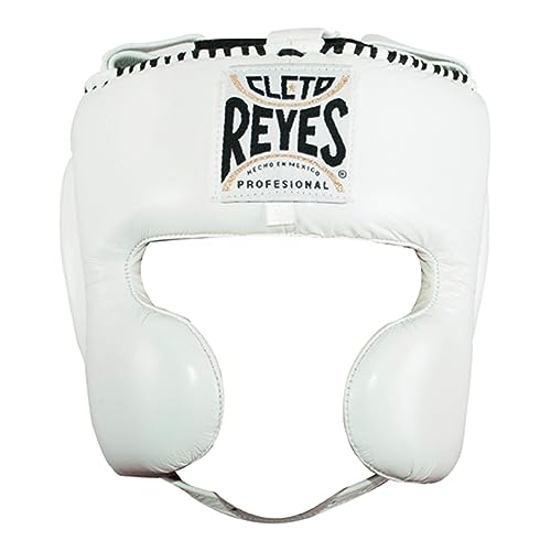 CLETO REYES Boxing Headgear with Cheek Protection for Men and Women, Protective Head Guard Face Saver, Sparring Fighting - color: WHITE, size: Large