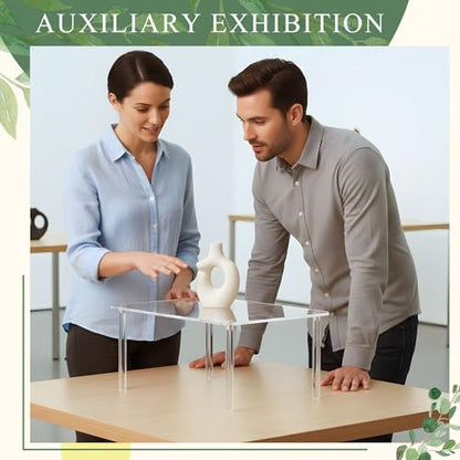 3 Pcs 16, 15, 14 Inch Acrylic Risers Display Stands Rectangular 4-leg Acrylic Plant Stand, 6mm Thick Clear Shelf Riser Display Stands for Decor Collectibles Figures and Item Photography - size: 16×10×8 In，15×9×7 In， 14×8×6 in
