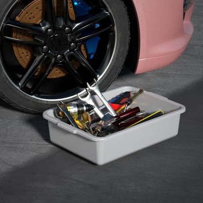 8 L Plastic Bus Tubs, Commercial Bus Tub Tote Box, Light Gray, 5 Packs - size: 8 L