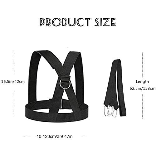 Sled Harness, Adjustable Speed Tire Pulling Belt for Working Out | Strength and Agility Training Equipment, Physical Training Rope Football Exercise Set for Outdoor Indoor Men and Women - size: 6.6FT