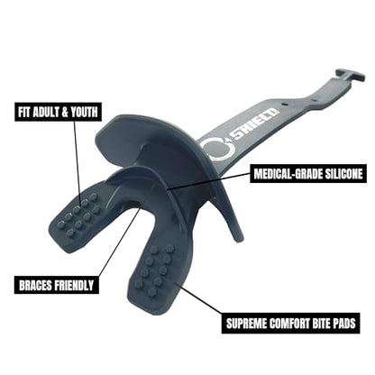 O Shield Striker Football Lip Guard with Permanent Strap - color: Navy Blue